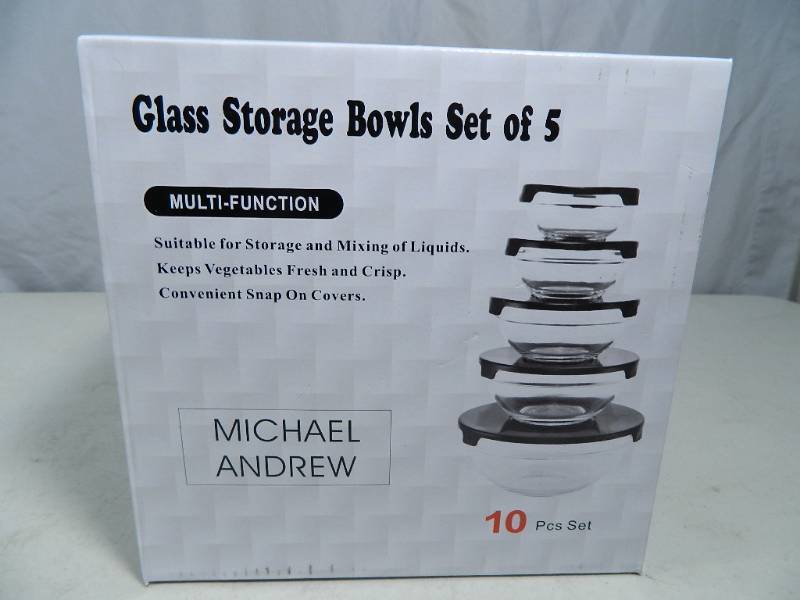 lot 45 image: New 10 Pc Glass Bowl Set