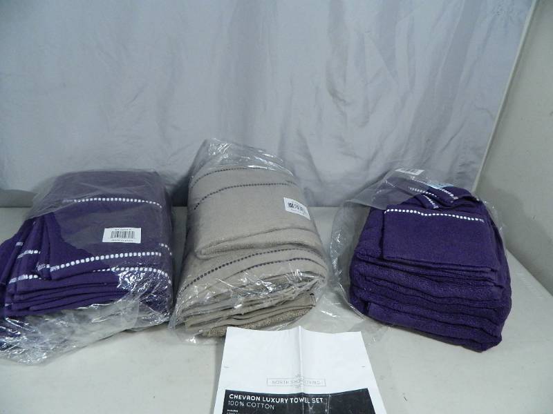 lot 70 image: 3 New 6 Piece Bath Towel Sets