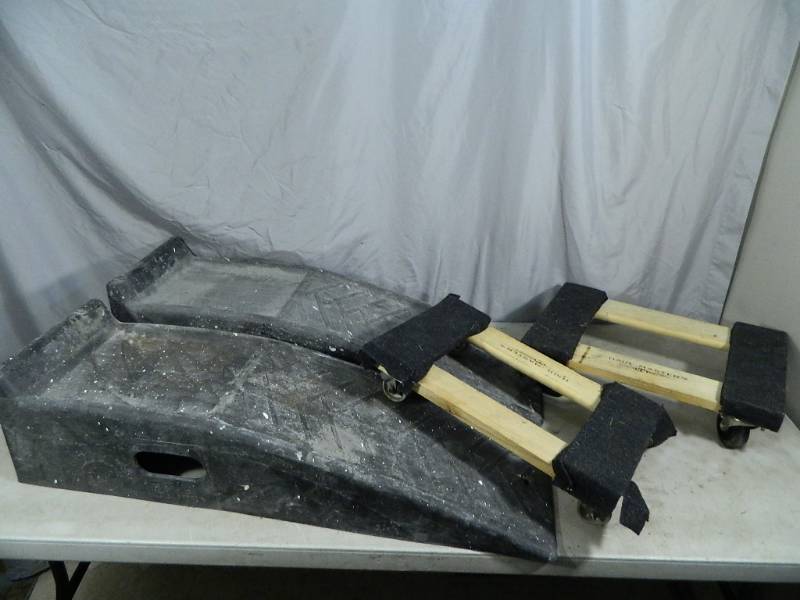 lot 97 image: Pair of Auto Ramps, Pair of Moving Dollies