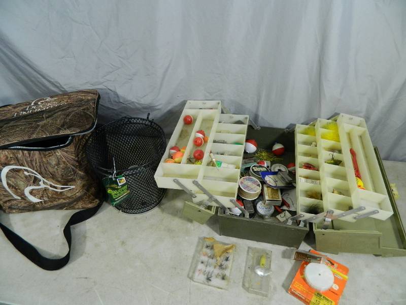 lot 104 image: Tackle Box, Minnow Trap, Etc