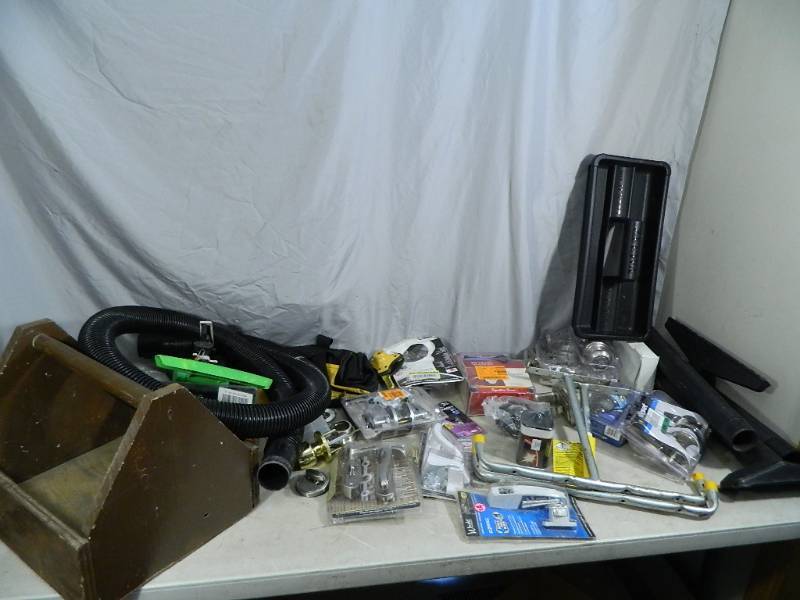 lot 109 image: Door Knobs, Shop Vac Parts, and More