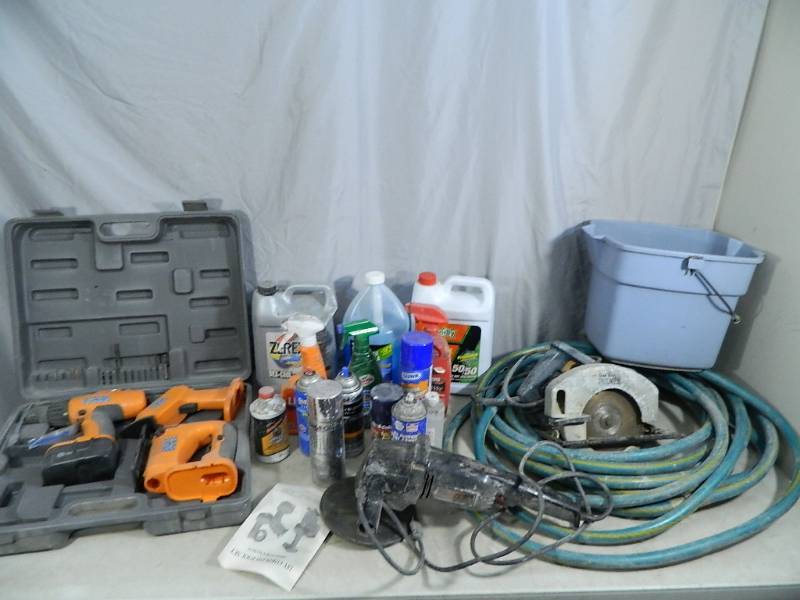 lot 115 image: Hose, Power Tools, Shop Chemicals, Etc