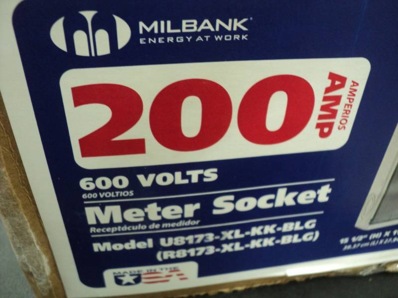 Milbank 200 AMP 600 volts meter so...