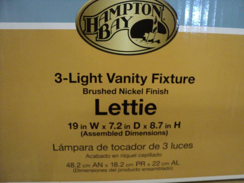 Hampton Bay 3 Light Vanity Fixture ...