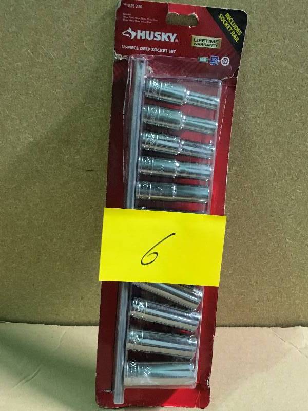 lot 6 image: Husky 12 in. Drive Deep Metric Socket Set (11-Piece) in like new condition