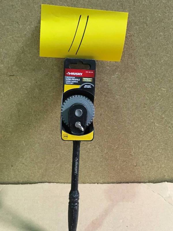 lot 11 image: Husky 38 in. Drive 100-Position Low-Profile Long Handle Ratchet in like new condition