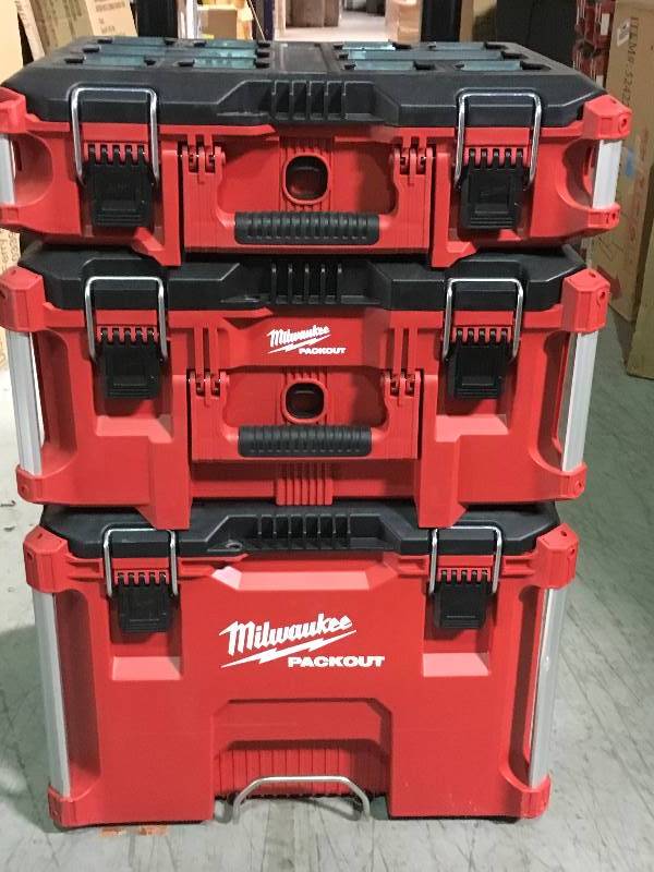 lot 12 image: Milwaukee 22 in. Packout Modular Tool Box Storage System not used