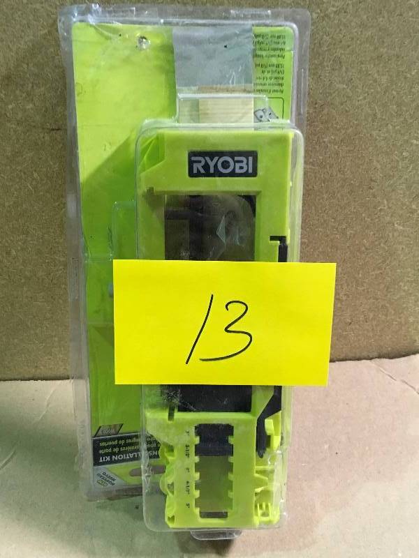 lot 13 image: RYOBI 12 in. Carbide Door Hinge Template in like new condition