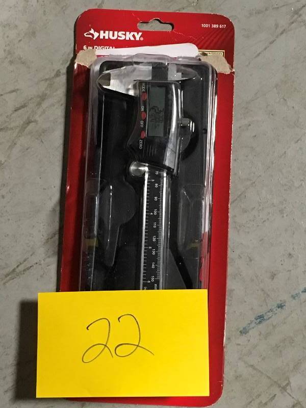 lot 22 image: Husky 6 in. 3-Mode Digital Fractional Caliper in like new condition