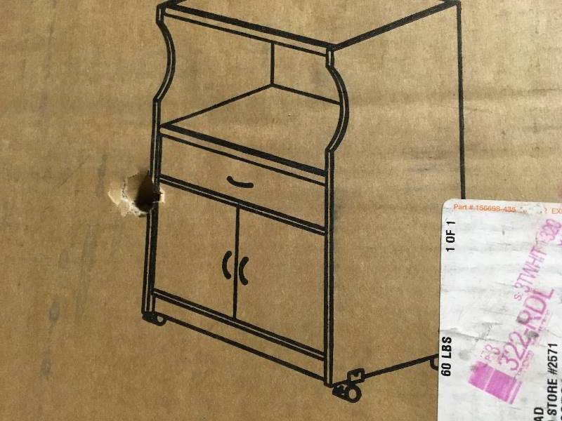 lot 30 image: HODEDAH IMPORT Microwave Cart, Beech in like new condition