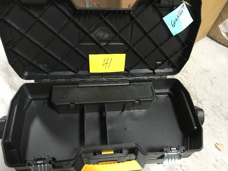 lot 41 image: DEWALT 24 in. 2-in-1 Tote with Removable Power Tool Case PLEASE SEE PHOTO DAMAGE BROKEN