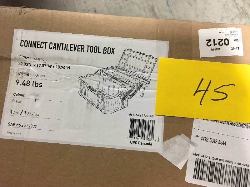 lot 45 image: Husky 22 in. Connect Cantilever Tool Box in like new condition