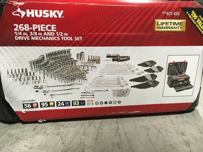 lot 49 image: Husky Mechanics Tool Set (268-Piece) in like new condition