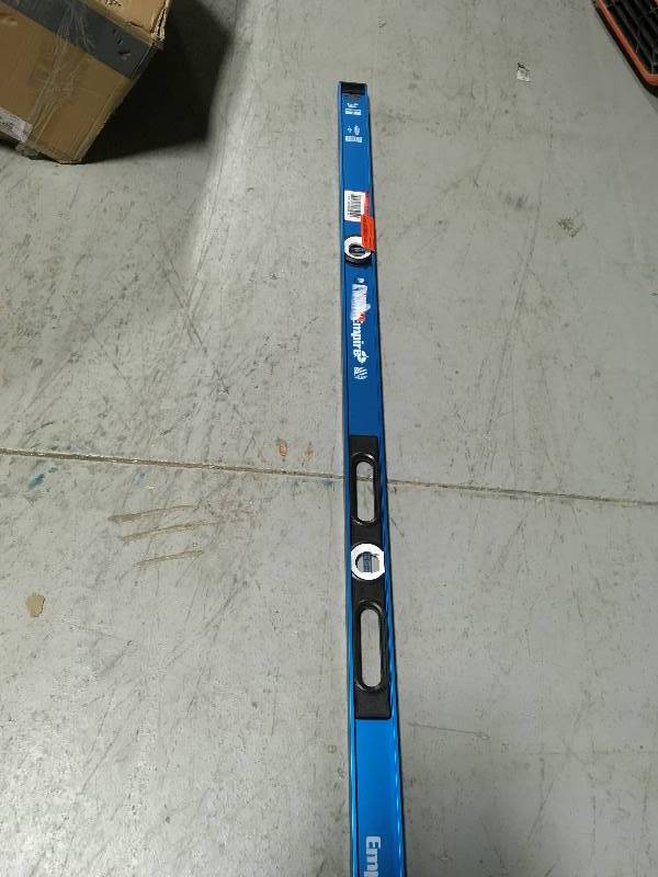 lot 100 image: Empire True Blue 78 in. Magnetic I-Beam Level in like new condition
