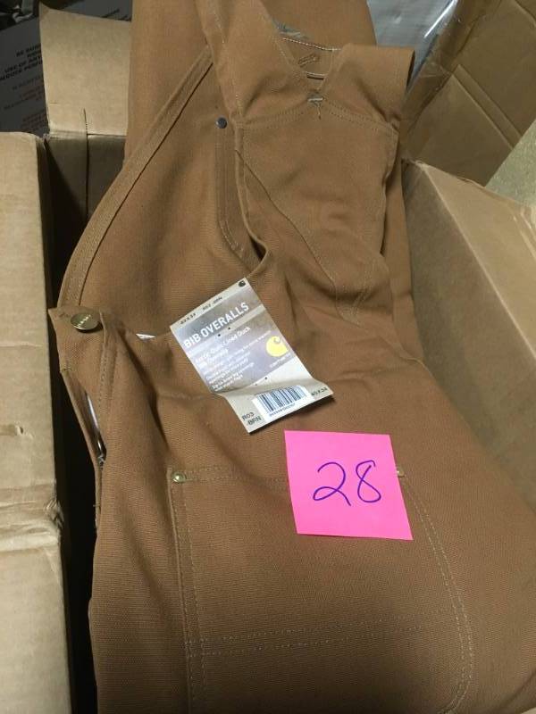 lot 28 image: Carhartt Overalls Mens Brown R03 BRN Arctic Quilt Lined Bib Overalls 40X34 not used