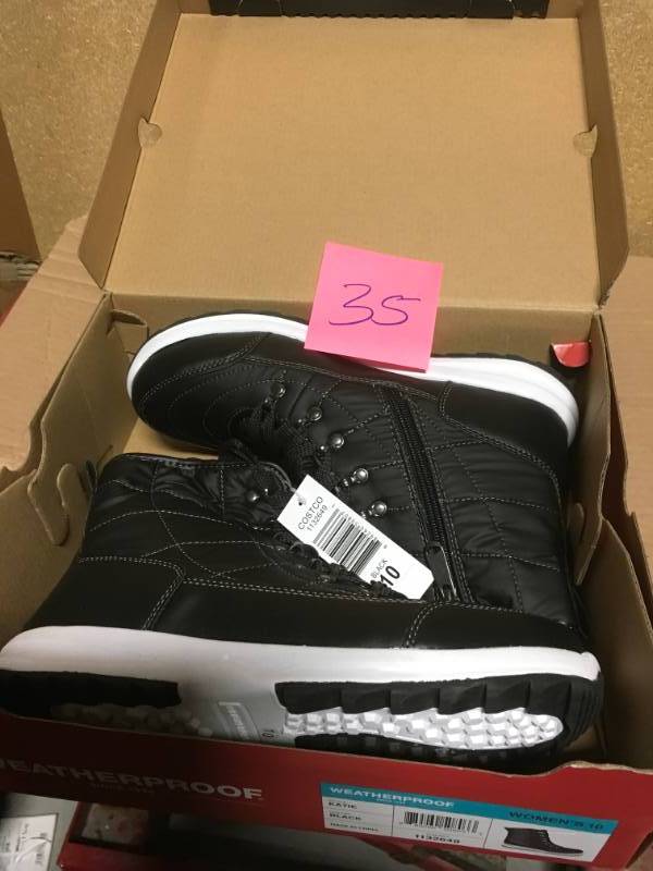 lot 35 image: Weatherproof Womens Katie Memory Foam Winter Sneaker Boot Black Size 10