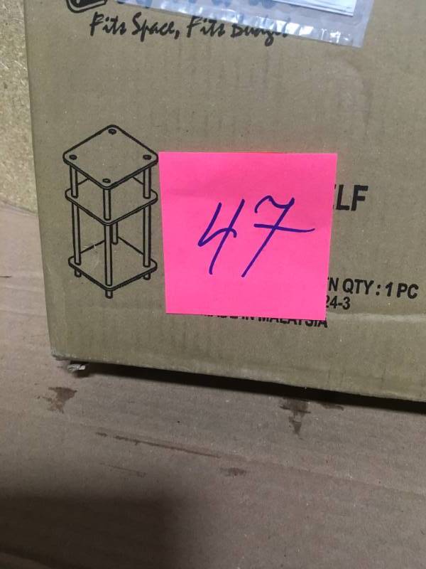 lot 47 image: Furinno Just White and Espresso End Table not used