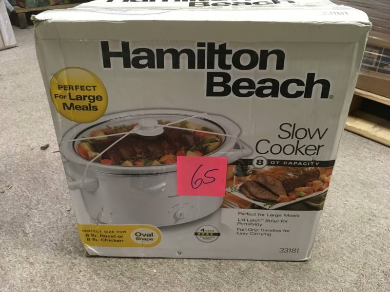 lot 65 image: Hamilton Beach 8 Qt. Slow Cooker in like new condition