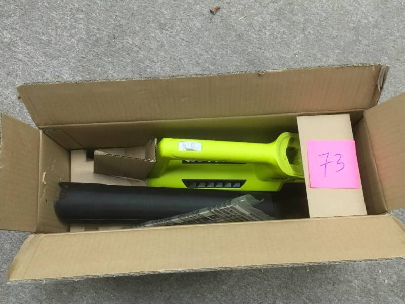 lot 73 image: RYOBI ONE 90 MPH 200 CFM 18-Volt Lithium-Ion Cordless Leaf Blower - Battery and Charger Not Included in like new condition