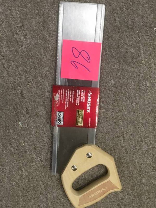 lot 86 image: Husky 14 in. Pro Miter Back Saw in like new condition