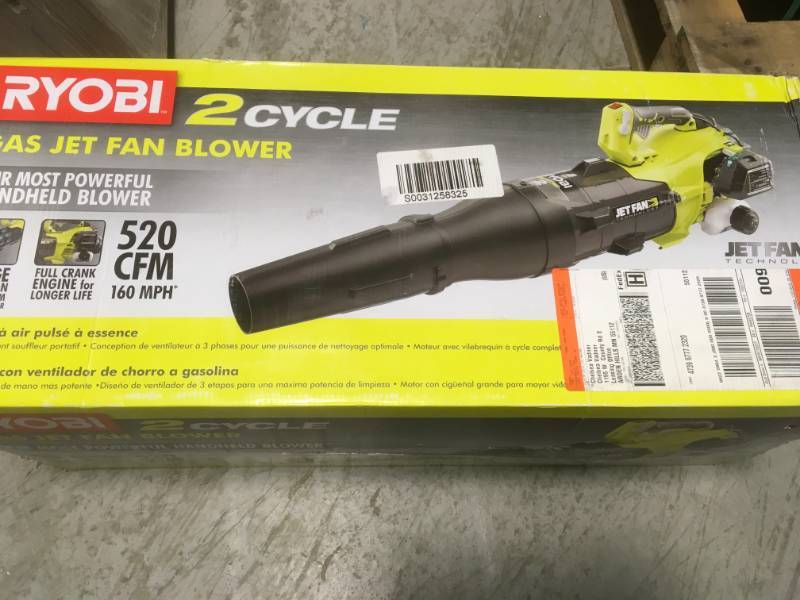 lot 91 image: Ryobi 160 MPH 520 CFM 25cc Gas Jet Fan Blower in like new condition