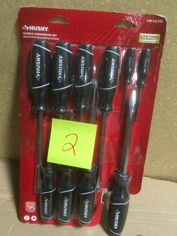 lot 2 image: Husky Screwdriver Set (10-Piece) in like new condition
