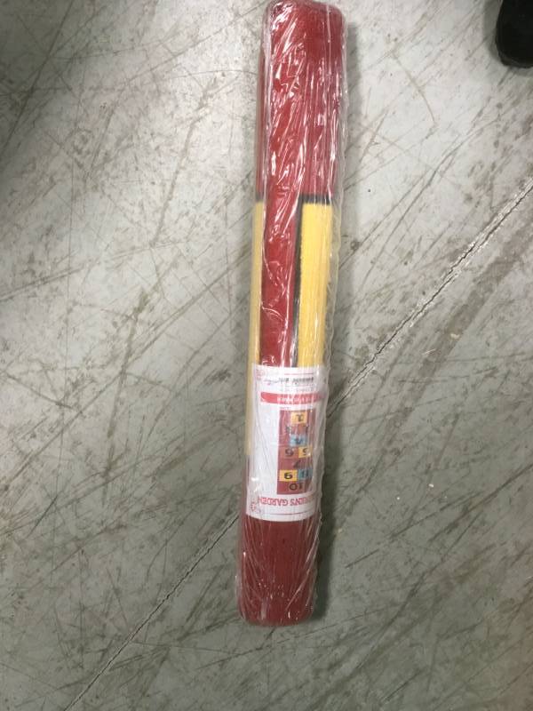 lot 6 image: Ottomanson Children Gardens Collection Red Background Hopscotch Design 3 ft. x 6 ft. Non-Slip Kids  Runner Rug in like new condition