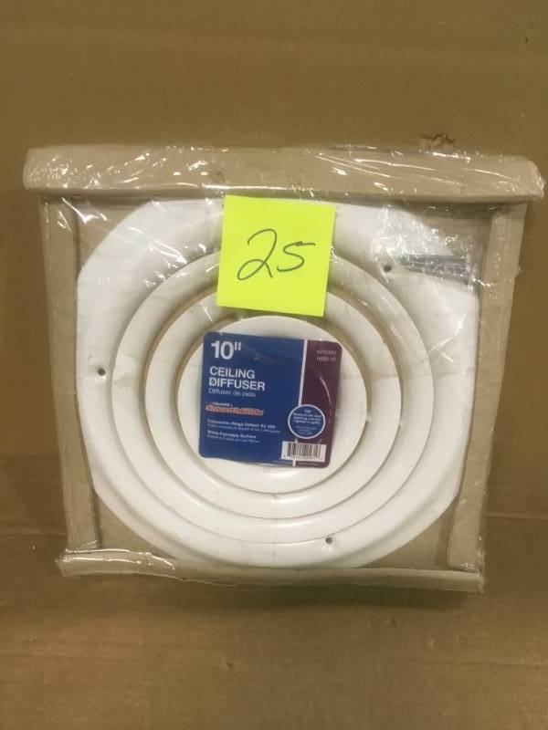 lot 25 image: TruAire Vents 10 in. Round Diffuser Whites H800-10  in like new condition