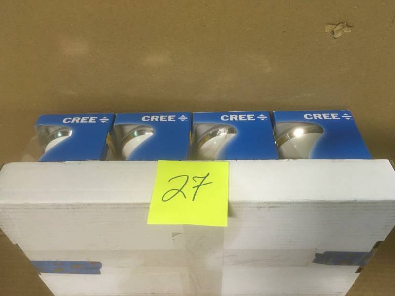 lot 27 image: Cree BR30-65W Cree Dimmable LED Light Bulb QTY 4 not used