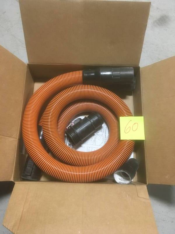 lot 60 image: RIDGID 1-78 in. x 10 ft. Pro-Grade Vacuum Hose Kit for RIDGID Wet Dry Vacs  in like new condition