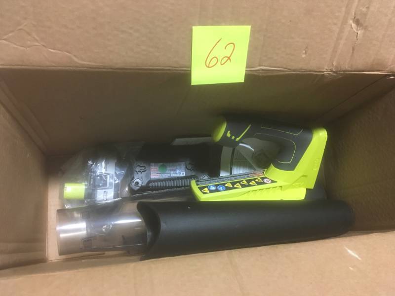 lot 62 image: RYOBI Reconditioned ONE 100 MPH 280 CFM 18-Volt Lithium-Ion Cordless Leaf Blower - 4.0 Ah Battery and Charger Included