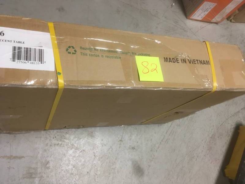 lot 82 image: International Concepts Unfinished Storage End Table not used