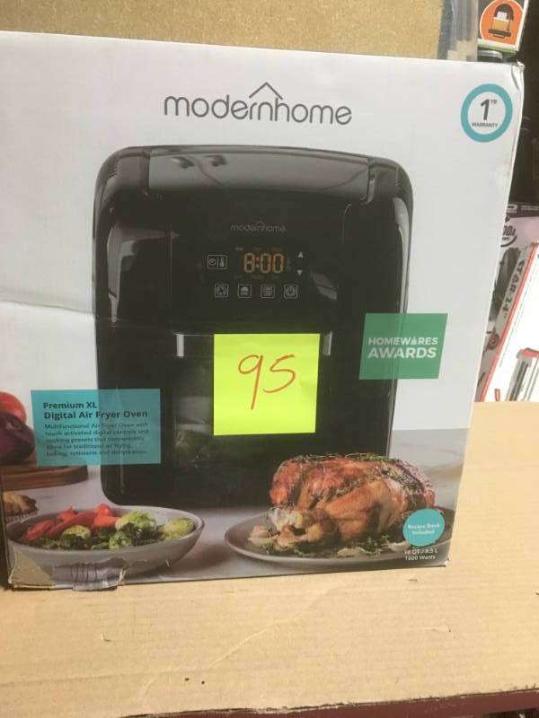 lot 95 image: modernhome Premium XL Digital Air Fryer Oven (10 Qt.1600-Watt)  in like new condition