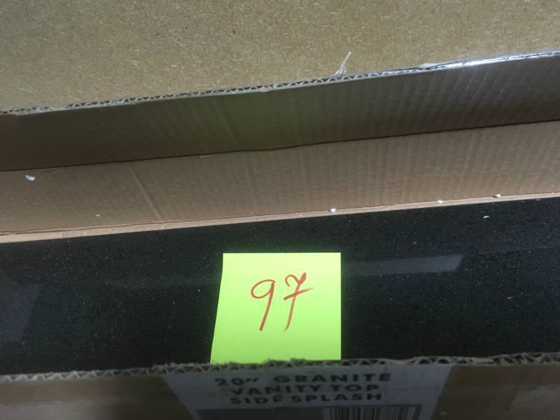 lot 97 image: Pegasus 20 in. Granite Sidesplash in Midnight Black  in like new condition