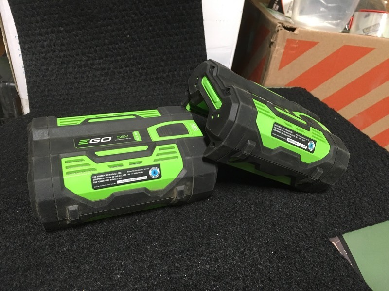 lot 112 image: Lot of 2 EGO 56-Volt 2.5 Ah Battery in working conditions