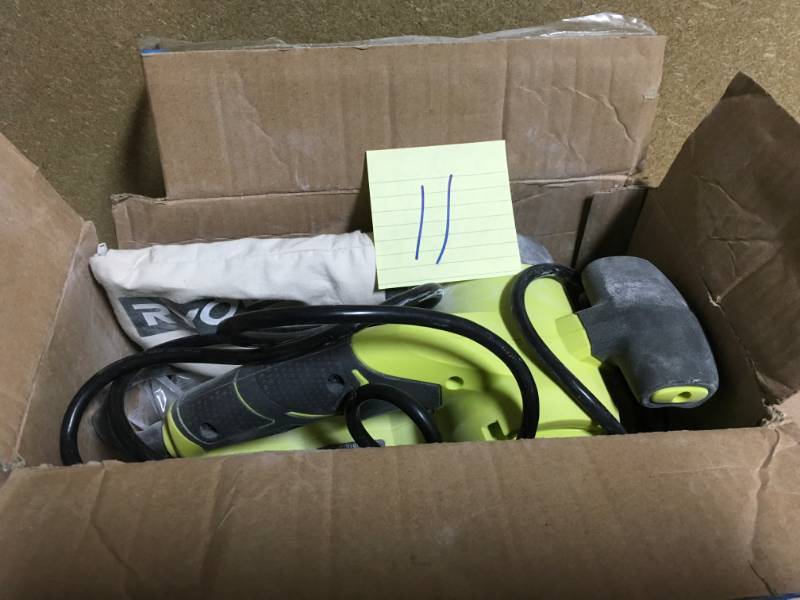 lot 11 image: RYOBI 3 in. x 18 in. Portable Belt Sander USED in working condition