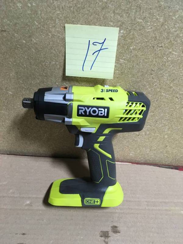 lot 17 image: RYOBI 18-Volt ONE Cordless 3-Speed 12 in. Impact Wrench (Tool-Only)  in like new condition