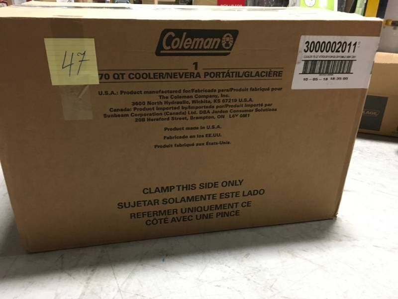 lot 47 image: Coleman 70 Qt. Xtreme Chest Cooler  in like new condition