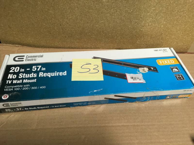 lot 53 image: Commercial Electric Fixed Wall Mount for 20 in. - 57 in. TVs  in like new condition