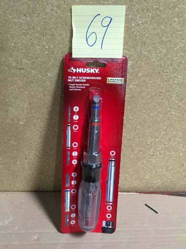 lot 69 image: Husky 15-in-1 ScrewdriverNut Driver  in like new condition
