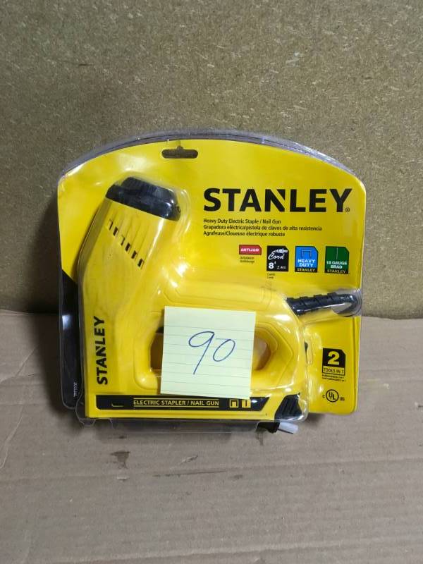lot 90 image: Stanley 2-in-1 Electric Stapler and Strip Brad Nailer  in like new condition