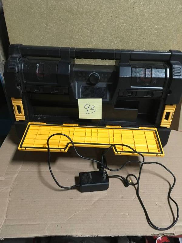 lot 93 image: DEWALT ToughSystem 14-12 in. Portable and Stackable RadioDigital Music Player with Bluetooth Tool only whit power cord in good condition