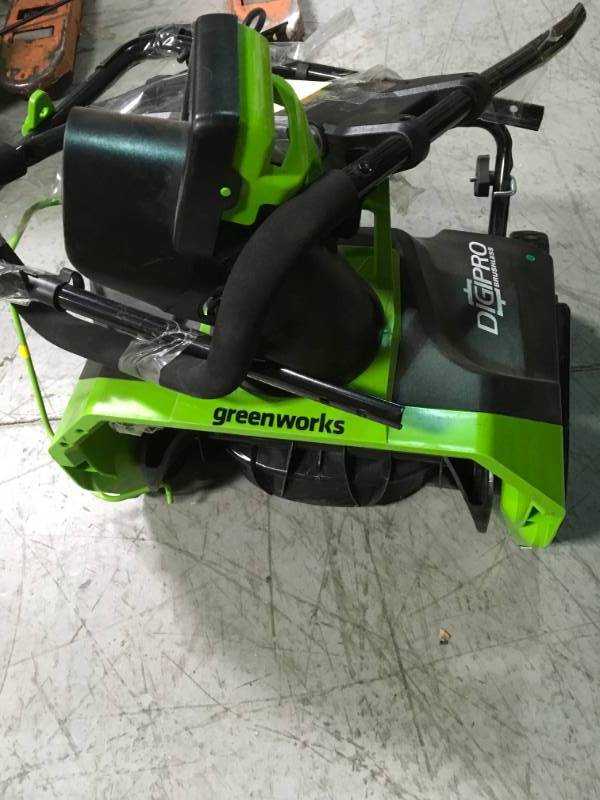 lot 97 image: Greenworks Digi-Pro GMAX 20 in. 40-Volt Cordless Electric Snow Blower -tool only in working conditions  in like new condition