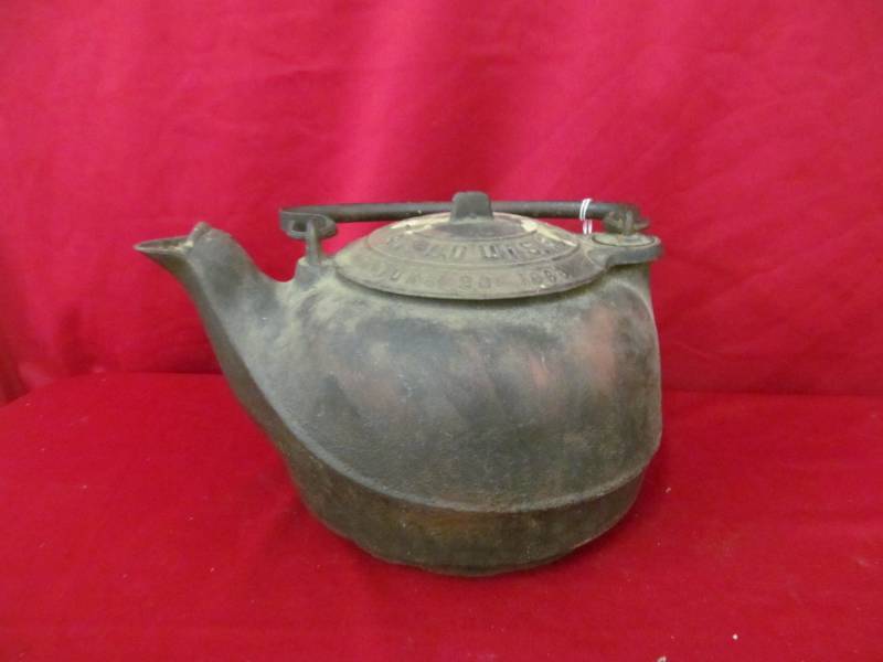 lot 48 image: cast iron tea kettle