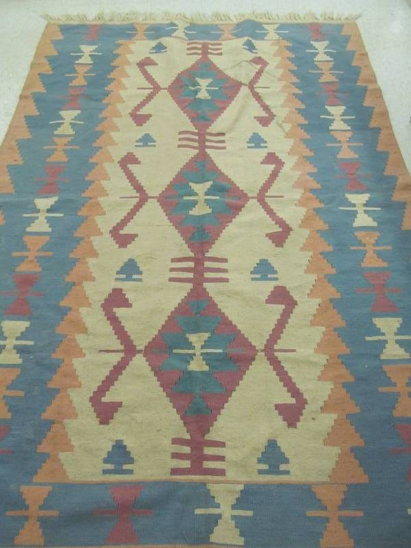 lot 64 image: vintage Turkish Khilim rug