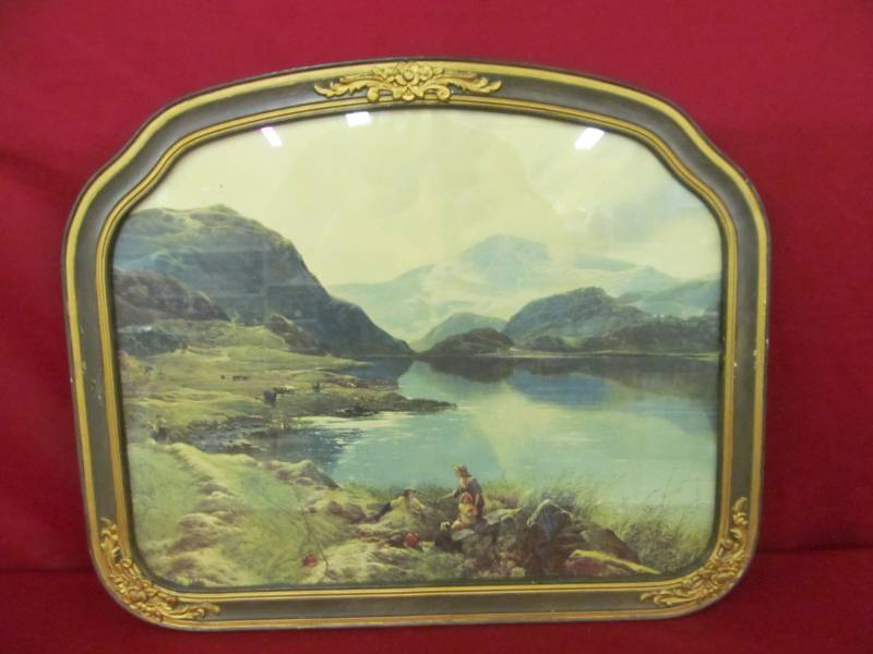 lot 88 image: vintage mountain river scene picture