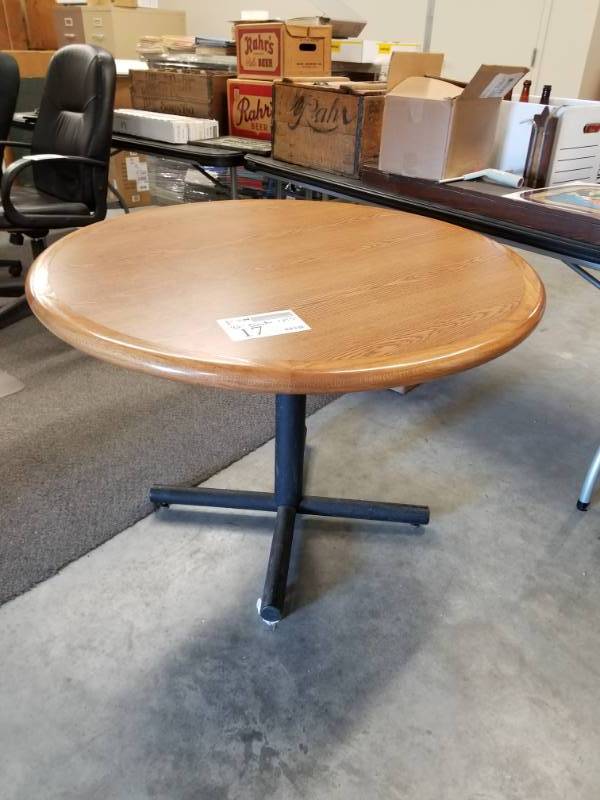 Wood Top Metal Frame Office Table