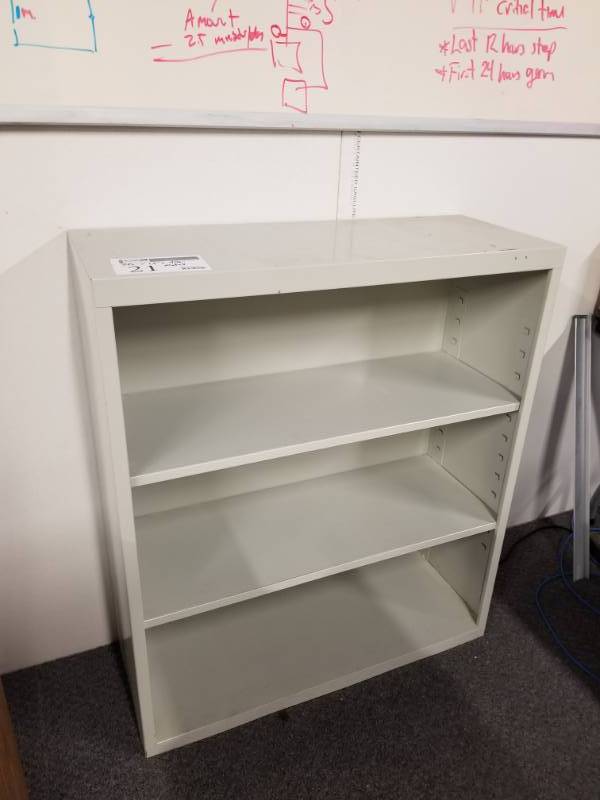 3-Shelf Metal Office Bookcase