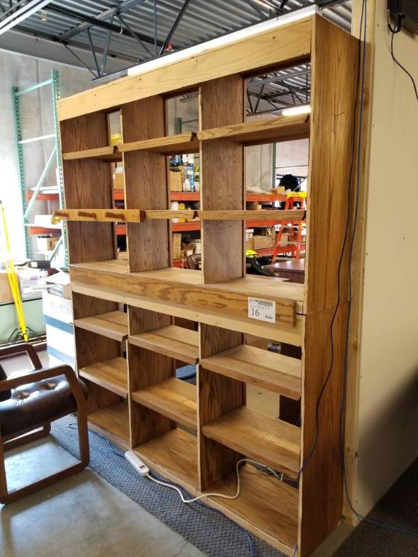 18-Cubbie Wood Shelving Display Case