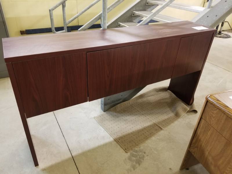 Wood Office Desk Bookcase with 4-Doors